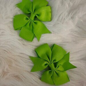 SET of Lime Green 3" Pinwheel Bow  7675  Handmade NWT Boutique